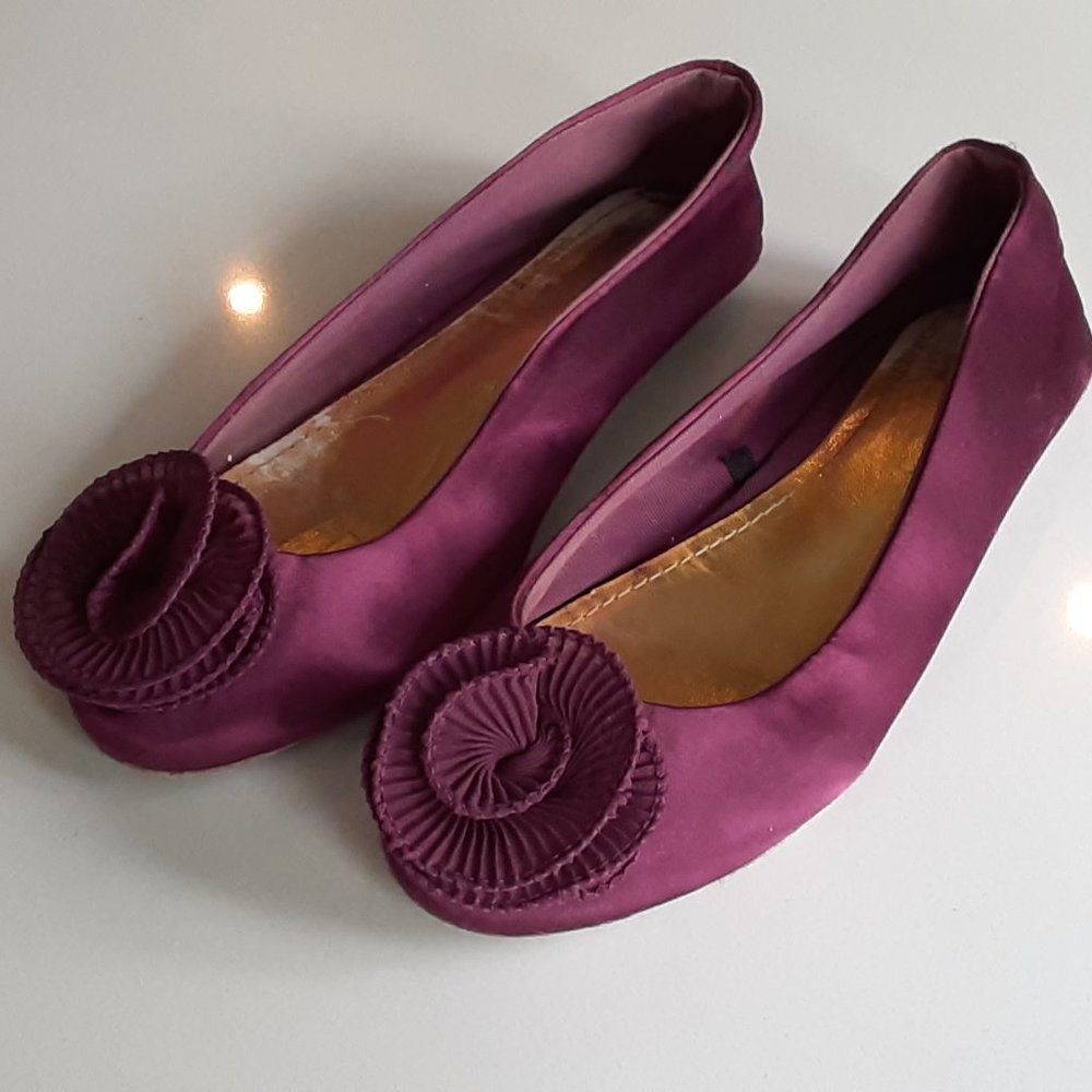 H & M Magenta Satin Ballet flats size 5
